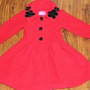 GOOD LAD GIRLS TODDLER SZ 2 RED/BLACK DRESS COAT GORGEOUS